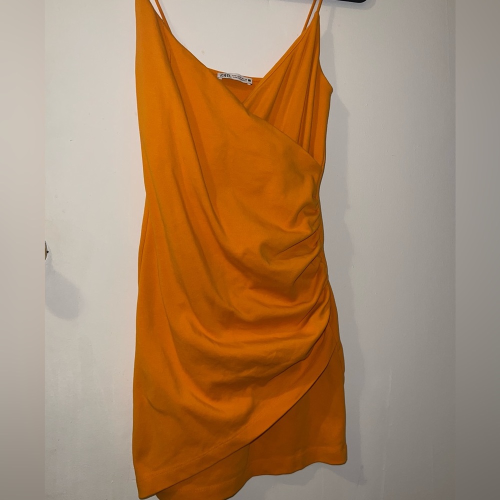 ZARA- Midi Orange Dress